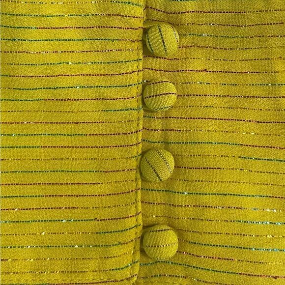 Ciebon Yellow Blouse with Metallic Accent Size Medium - Picture 7 of 8